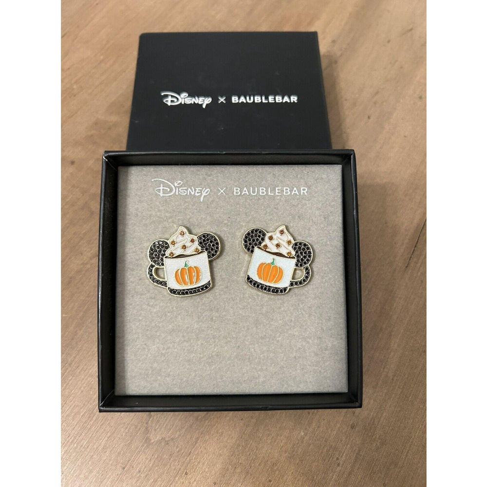 DISNEY X BAUBLEBAR Mickey Mouse Pumpkin Latte Earrings~NIB~
